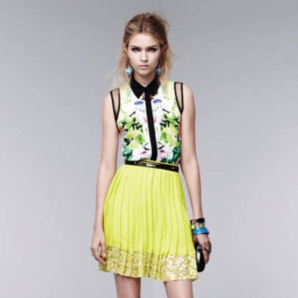Prabal Gurung Target Tops - Prabal Gurung Target Neon Top Sleeveless Floral M